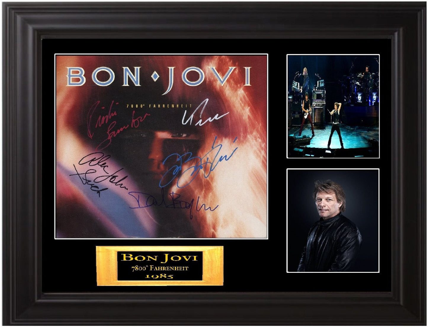 Bon Jovi Band Autographed Lp "7800° Fahrenheit" - Zion Graphic Collectibles