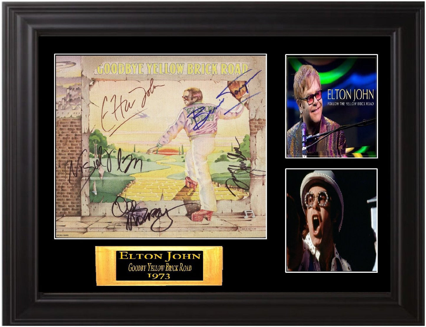 Elton John Framed Autographed Lp "Goodbye Yellow Brick Road" - Zion Graphic Collectibles