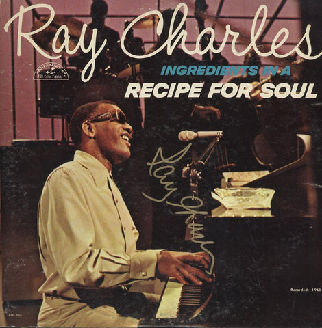 Ray Charles Autographed Lp - Zion Graphic Collectibles