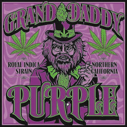 Granddaddy Purple Strain - Blacklight Sticker - Zion Graphic Collectibles