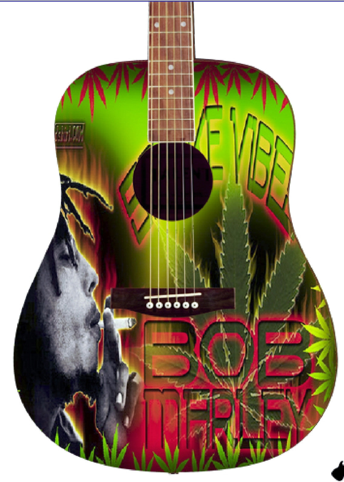 Bob Marley Custom Guitar - Zion Graphic Collectibles