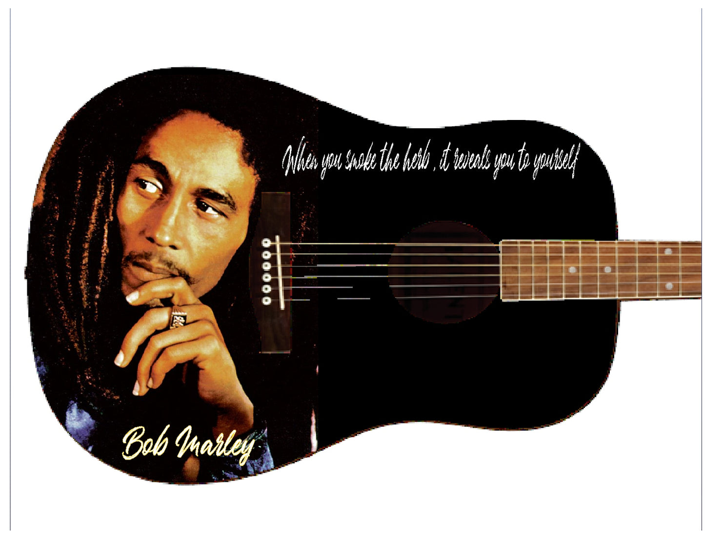 Bob Marley Custom Guitar - Zion Graphic Collectibles