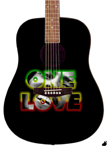 Bob Marley Custom One Love Guitar - Zion Graphic Collectibles