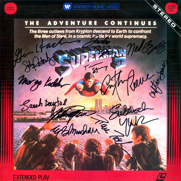 Superman II Signed by 13 Movie Laser Disc - Zion Graphic Collectibles