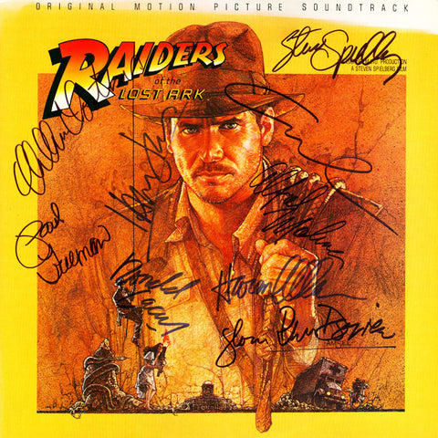 Raiders Of The Lost Ark Cast Signed by 9 Movie Soundtrack - Zion Graphic Collectibles