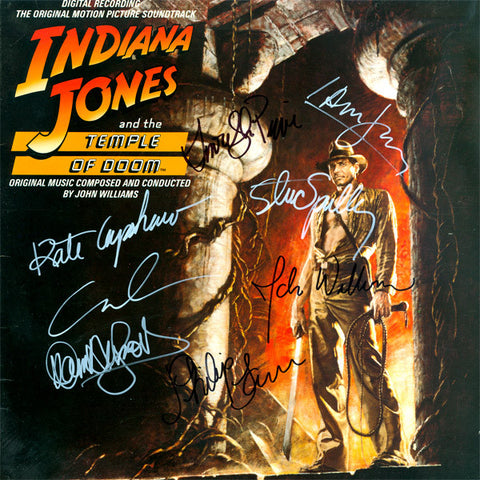 Indiana Jones And The Temple Of Doom Cast Signed by 7 Movie Soundtrack - Zion Graphic Collectibles