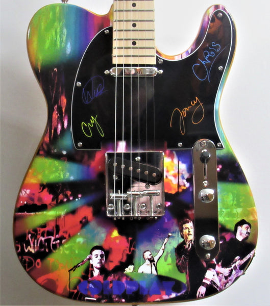 Coldplay Autographed Custom Guitar - Zion Graphic Collectibles
