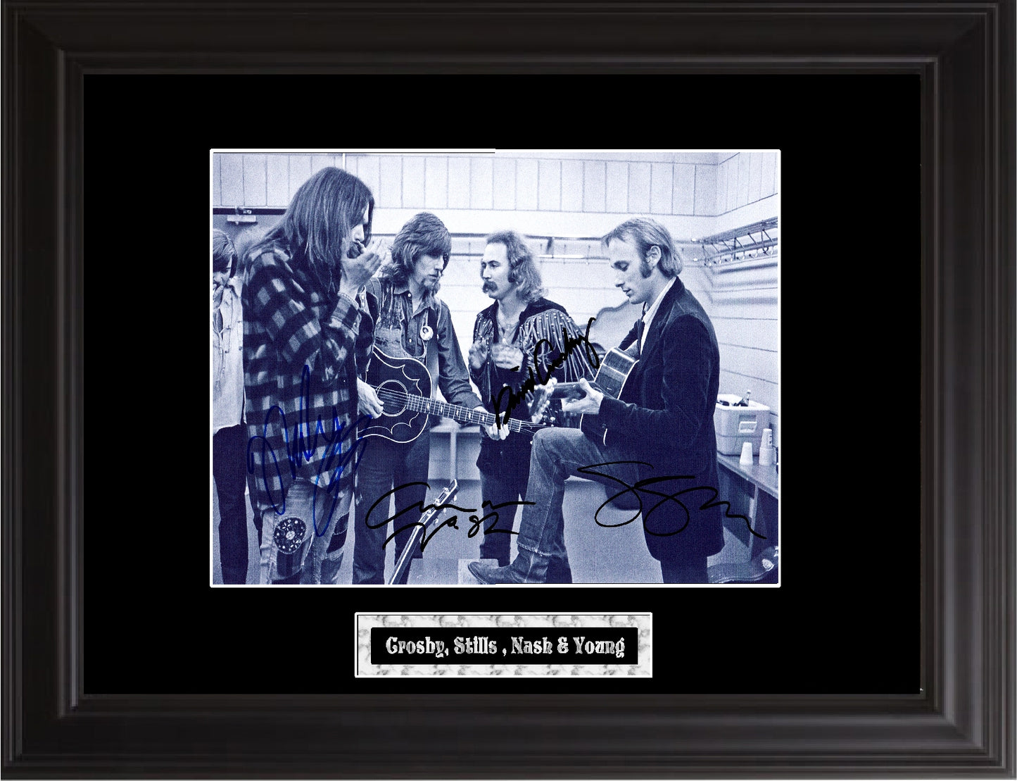 Crosby , Stills , Nash & Young Autographed Photo - Zion Graphic Collectibles