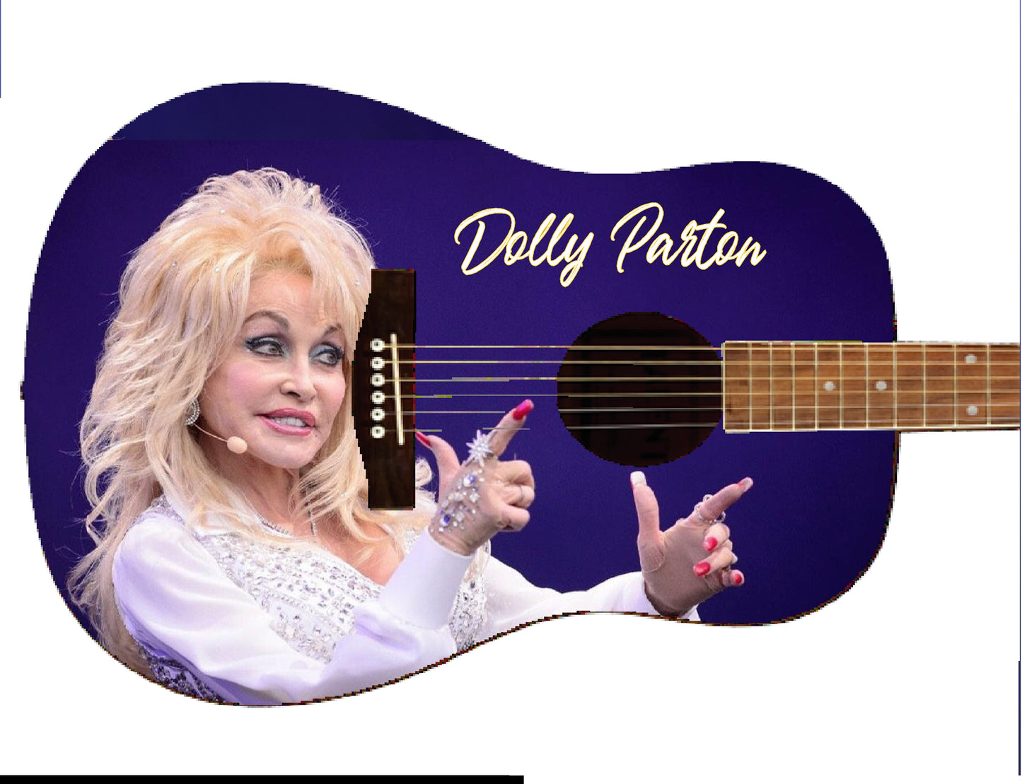Dolly Parton Custom Guitar - Zion Graphic Collectibles