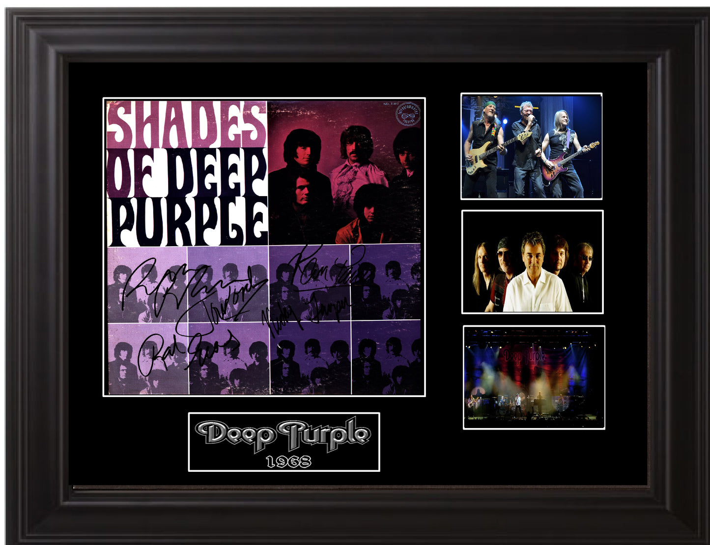 Shades Of Deep Purple Band Signed Display - Zion Graphic Collectibles