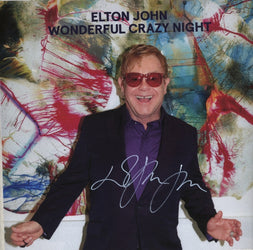 Elton John Autographed Wonderful Crazy Night LP Flat - Zion Graphic Collectibles