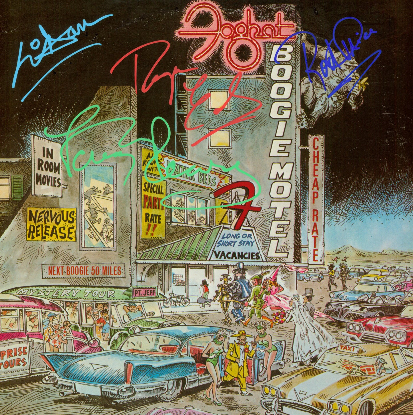 Foghat Autographed lp - Zion Graphic Collectibles