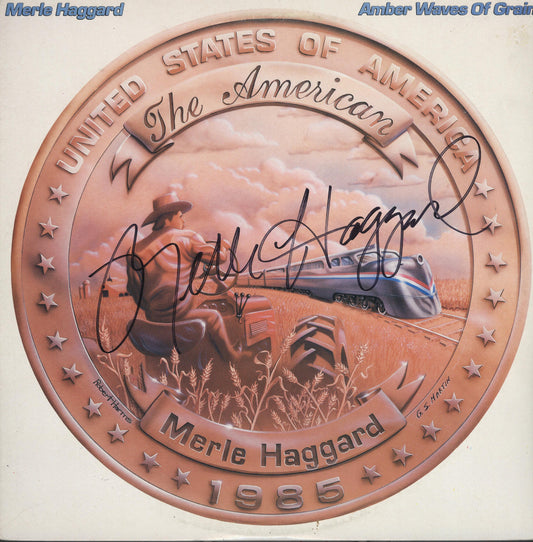 Merle Haggard Autographed lp - Zion Graphic Collectibles