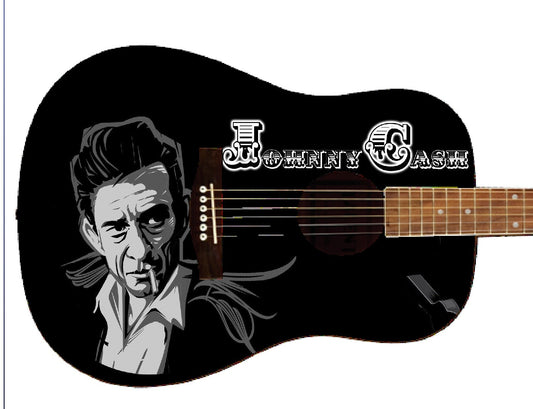 Johnny Cash Custom Guitar - Zion Graphic Collectibles
