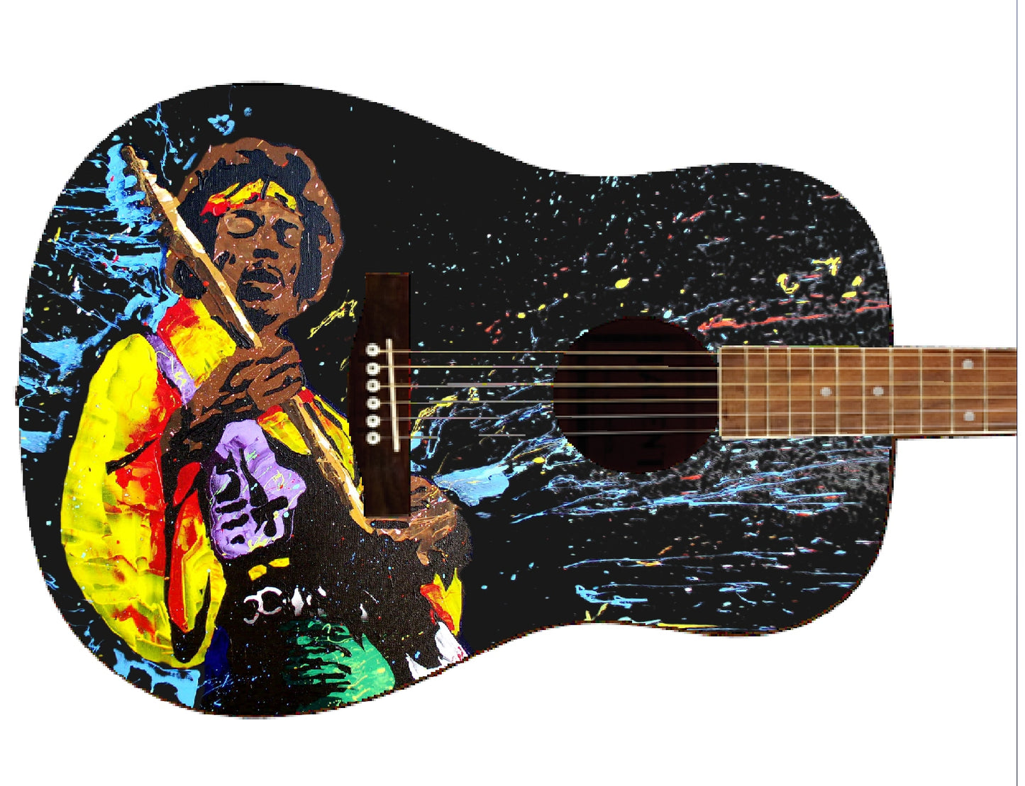 Jimi Hendrix Custom Guitar - Zion Graphic Collectibles