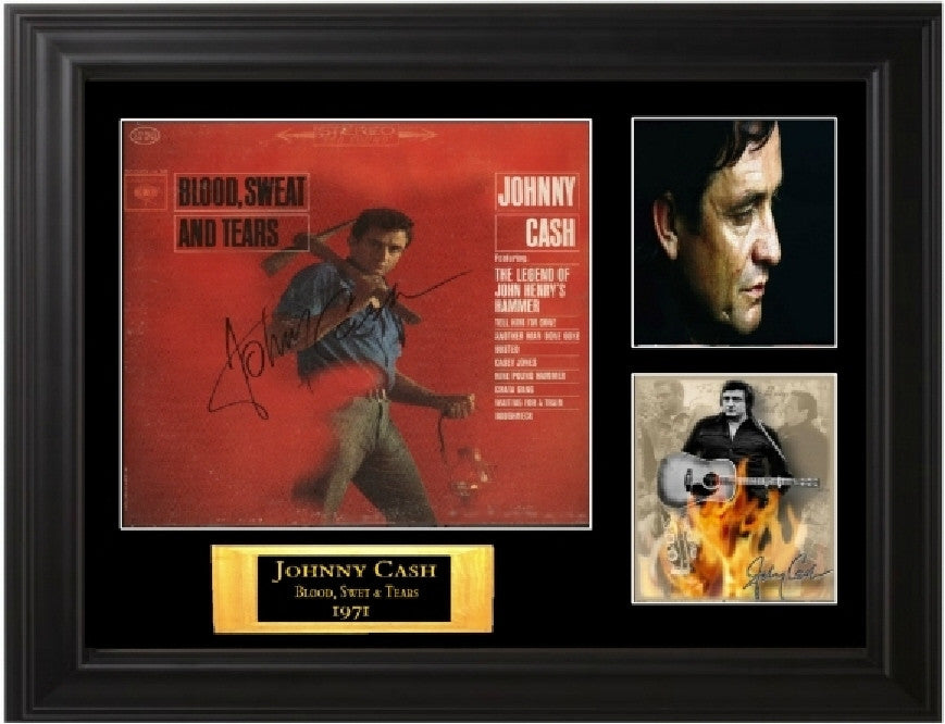Johnny Cash Autographed Lp "Blood, Sweat, and Tears" - Zion Graphic Collectibles