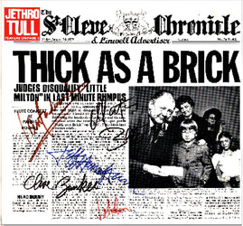 Jethro Tull Band Signed Thick As A Brick Album - Zion Graphic Collectibles