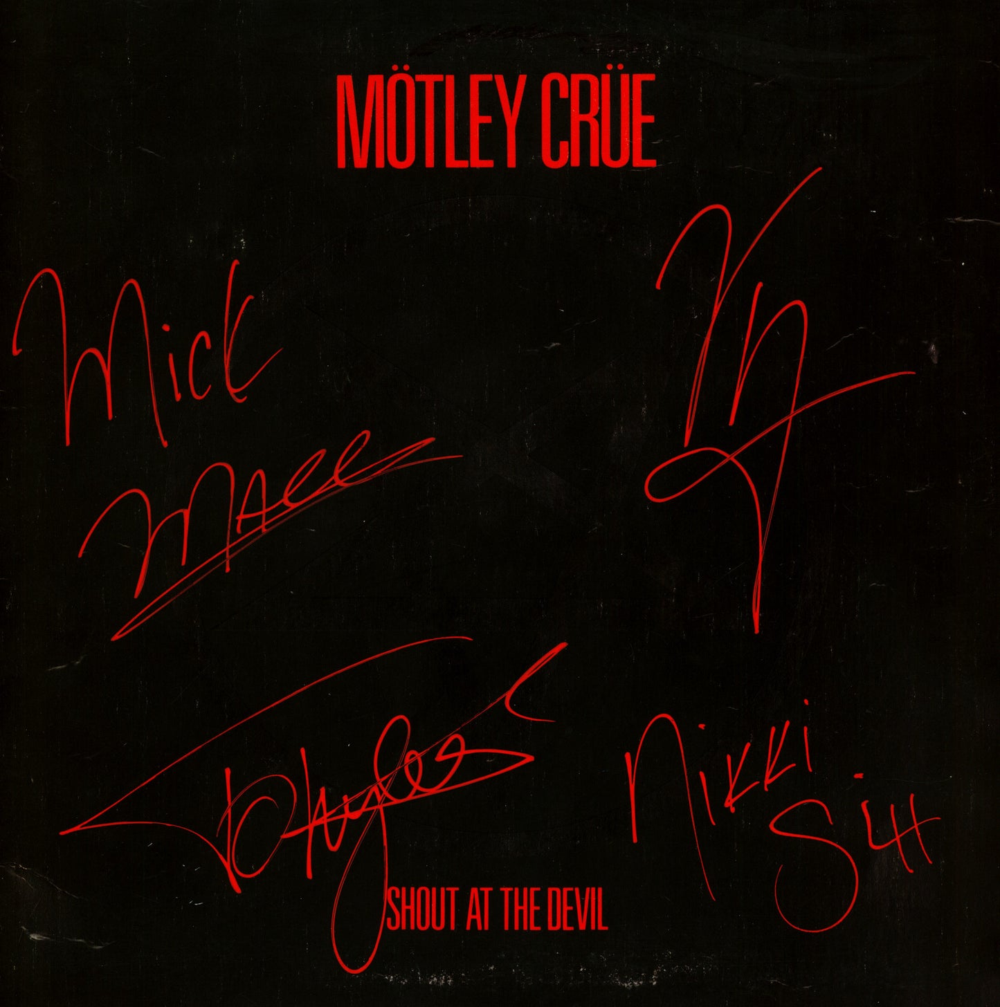 Motley Crue Autographed LP "shout at the devil"  lp - Zion Graphic Collectibles