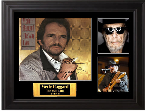 Merle Haggard Autographed lp - Zion Graphic Collectibles