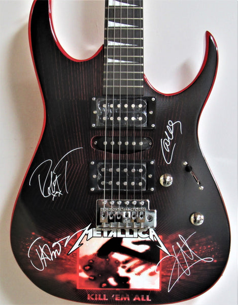 Metallica - Band Autographed Electric Guitar " Kill Em All " - Zion Graphic Collectibles