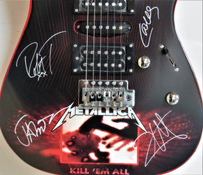 Metallica - Band Autographed Electric Guitar " Kill Em All " - Zion Graphic Collectibles