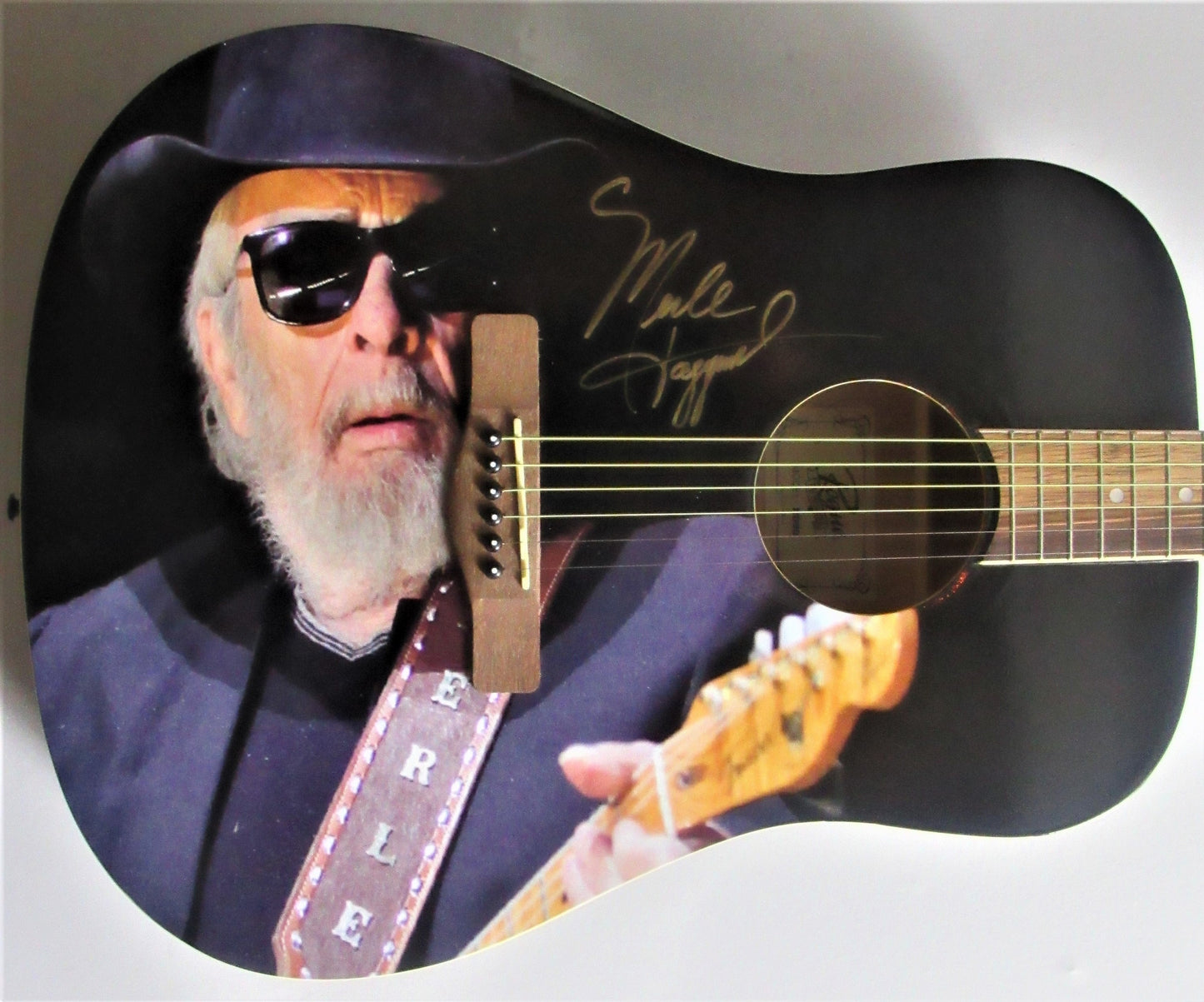 Merle Haggard Autographed Guitar - Zion Graphic Collectibles