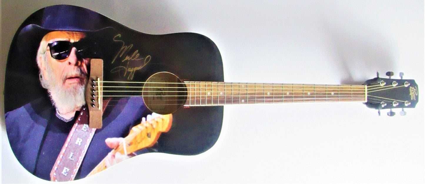 Merle Haggard Autographed Guitar - Zion Graphic Collectibles