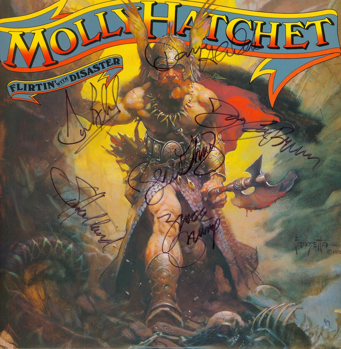 Molly Hatchet Autographed lp - Zion Graphic Collectibles