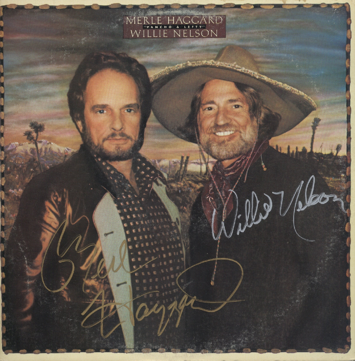 Mearl Haggard & Willie Nelson Autographed LP - Zion Graphic Collectibles