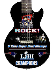 Patriots Super Bowl 53 Championship Custom Man Cave Guitar - Zion Graphic Collectibles