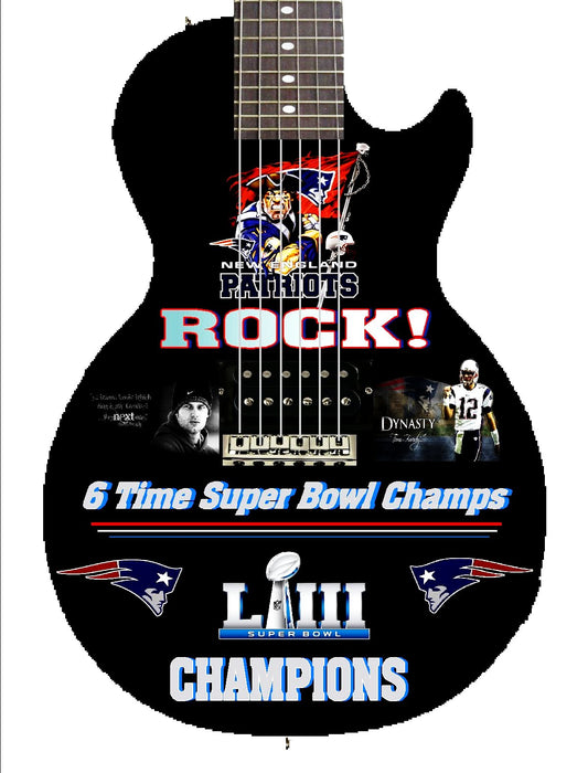 Patriots Super Bowl 53 Championship Custom Man Cave Guitar - Zion Graphic Collectibles