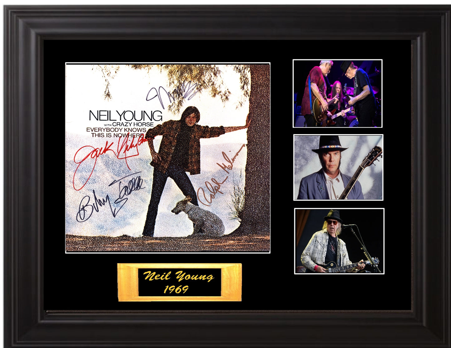 Neil Young Crazy Horse Band Autographed - Zion Graphic Collectibles