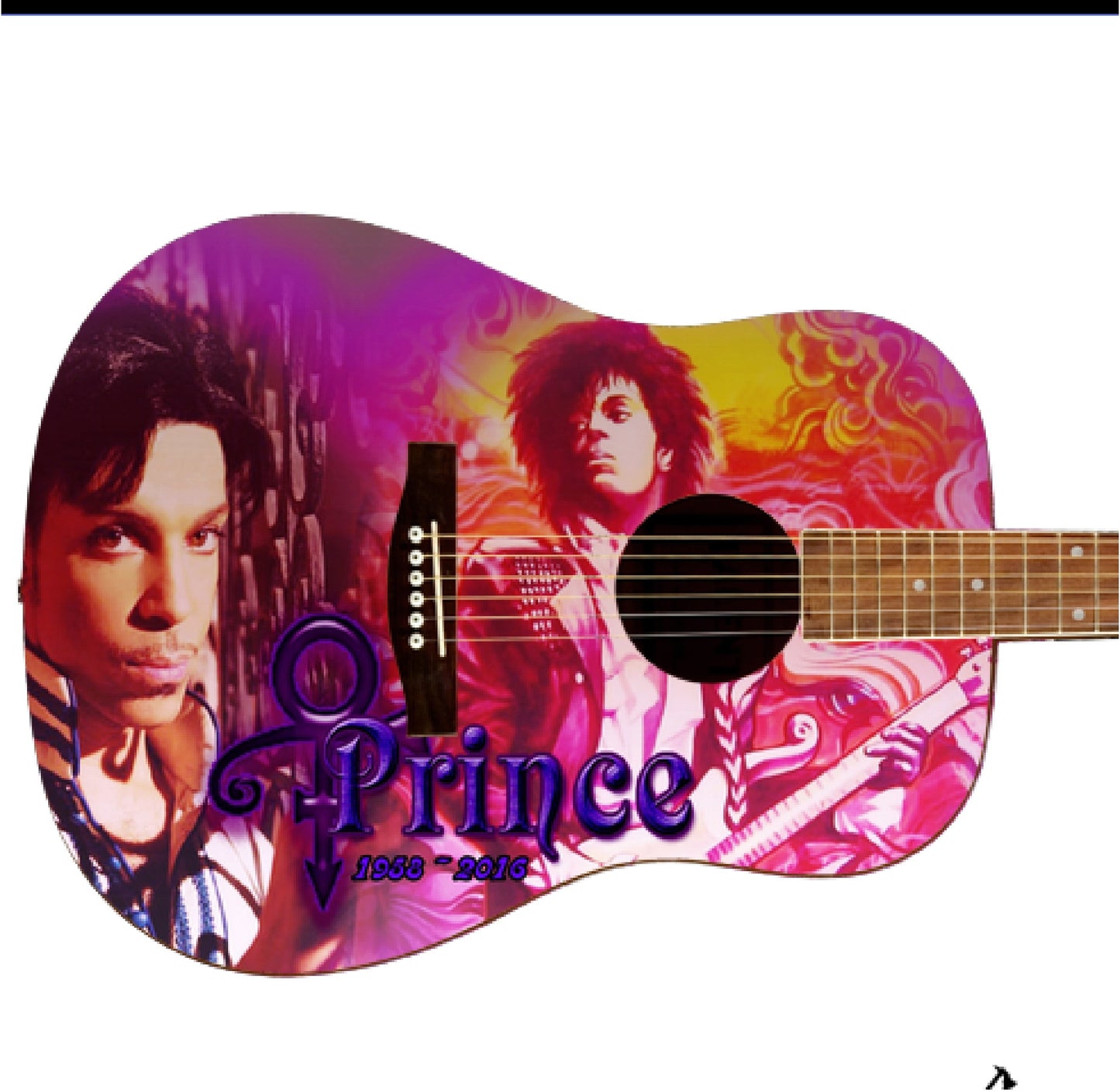Prince Custom Commemorative Guitar - Zion Graphic Collectibles
