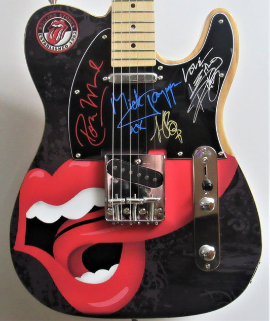Rolling Stones Autographed guitar - Zion Graphic Collectibles