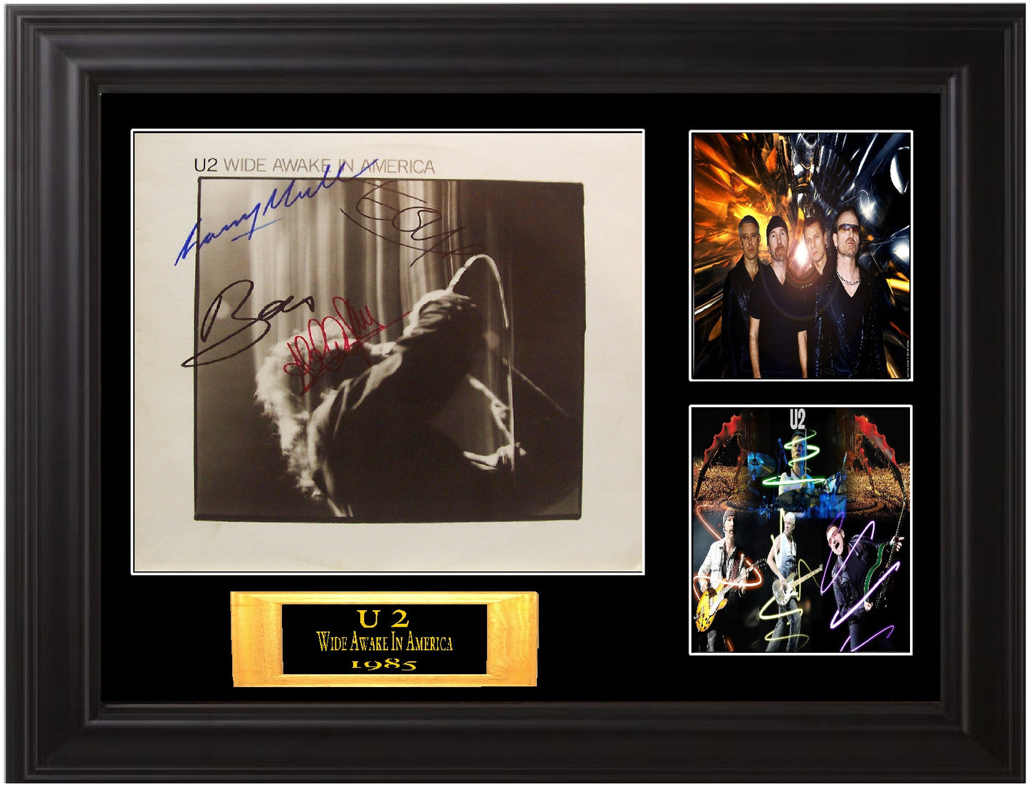U 2 Autographed Lp "Wide Awake in America" - Zion Graphic Collectibles